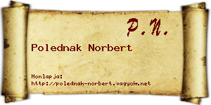 Polednak Norbert névjegykártya